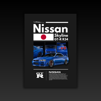 Nissan Skyline GT-R R34 - Poster